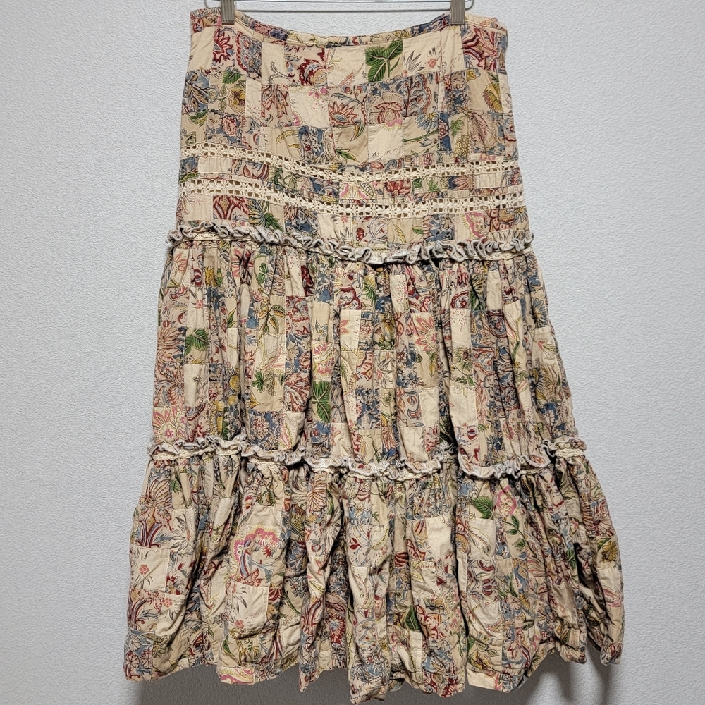 Ralph Lauren Polo Jeans Company Patchwork Swing Cottagecore Skirt